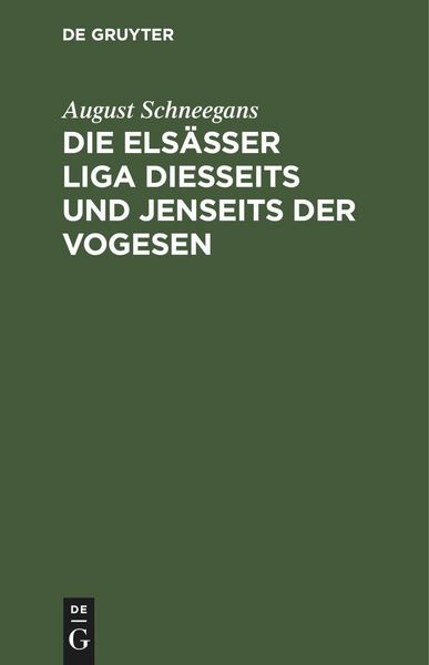Produktbild: Die Els&auml;sser Liga diesseits und jenseits der Vogesen