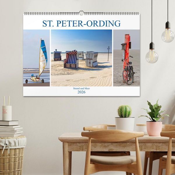 Produktbild: ST. PETER ORDING Strand und Meer (Wandkalender 2026 DIN A2 quer), CALVENDO Monatskalender