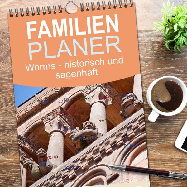 Produktbild: Familienplaner 2026 - Worms - historisch und sagenhaft mit 5 Spalten (Wandkalender, 21 x 45 cm) CALVENDO