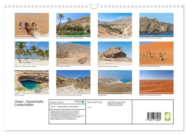 Produktbild: Oman - Zauberhafte Landschaften (Wandkalender 2026 DIN A3 quer), CALVENDO Monatskalender