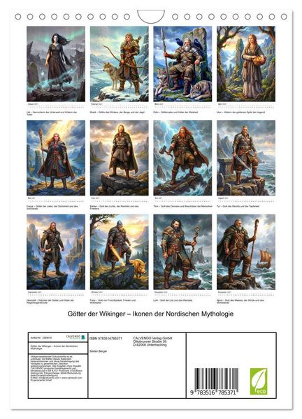 Produktbild: G&ouml;tter der Wikinger &ndash; Ikonen der Nordischen Mythologie (Wandkalender 2027 DIN A4 hoch), CALVENDO Monatskalender