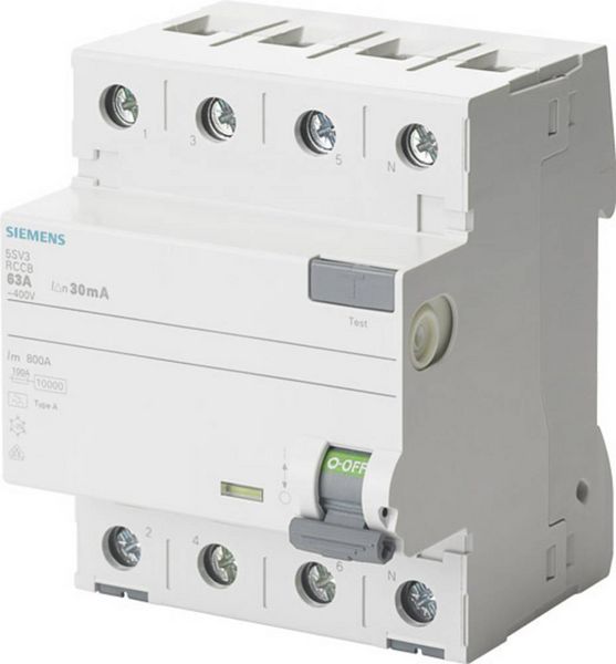 Siemens 5SV36444 5SV3644-4 FI-Schutzschalter B 4polig 40 A 0.3 A 400 V