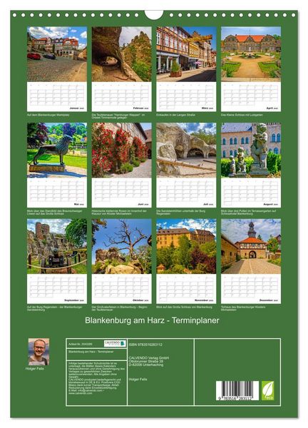 Produktbild: Blankenburg am Harz - Terminplaner (Wandkalender 2026 DIN A3 hoch), CALVENDO Monatskalender
