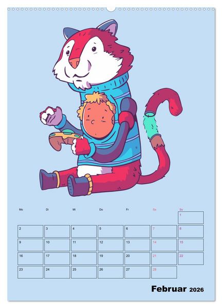 Produktbild: Lustige Gamer Tiere (Wandkalender 2026 DIN A2 hoch), CALVENDO Monatskalender