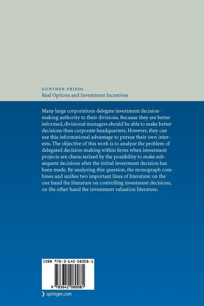 Produktbild: Real Options and Investment Incentives
