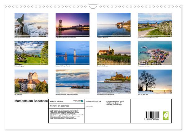 Produktbild: Momente am Bodensee (Wandkalender 2026 DIN A3 quer), CALVENDO Monatskalender