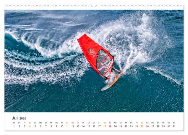 Produktbild: Windsurfen - endlose Wellen (hochwertiger Premium Wandkalender 2026 DIN A2 quer), Kunstdruck in Hochglanz