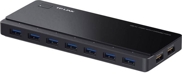 TP-LINK UH720 USB-Hub 7+2 Port USB-A USB 3.0 5 GBit/s mit Schnellladeport Schwarz UH720
