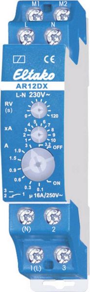 Eltako AR12DX-230V Zeitrelais Nennspannung: 230 V/AC Schaltstrom (max.): 16 A 1 Wechsler 1 St.