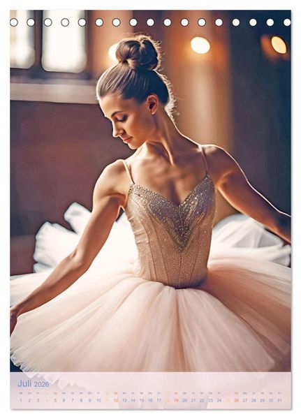Produktbild: Mit Tutu und Spitzenschuhen Impressionen aus dem Ballett (Tischkalender 2026 DIN A5 hoch), CALVENDO Monatskalender