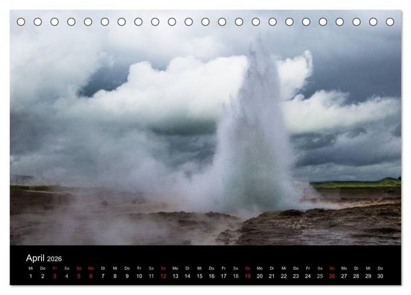 Produktbild: Islands Landschaften - Wasser, Eis und gr&uuml;nes Moos (Tischkalender 2026 DIN A5 quer), CALVENDO Monatskalender