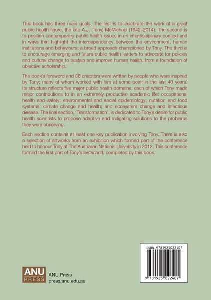 Produktbild: Health of People, Places and Planet: Reflections based on Tony McMichael's four decades of contribution to epidemiological understanding