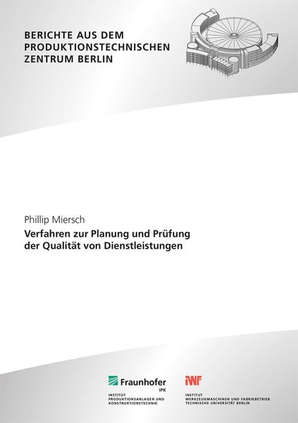 Produktbild: Verfahren zur Planung und Pr&uuml;fung der Qualit&auml;t von Dienstleistungen