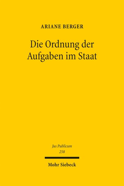 Produktbild: Die Ordnung der Aufgaben im Staat