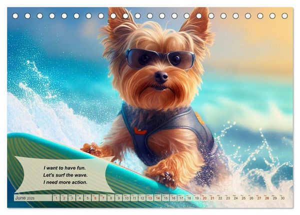 Produktbild: Great fun for Yorkshire Terrier lovers (Desk Calendar 2026 DIN A5 landscape), CALVENDO 12 Month DeskCalendar