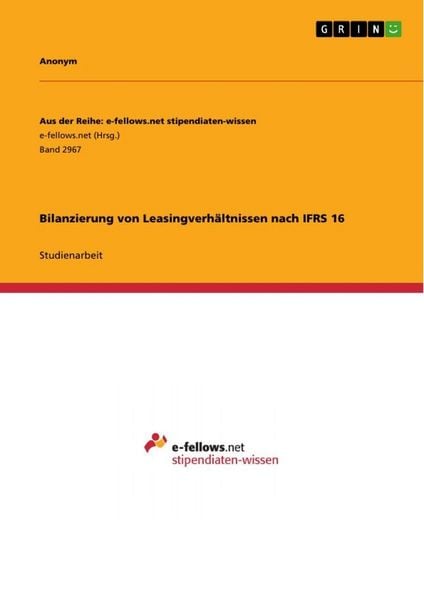 Produktbild: Bilanzierung von Leasingverh&auml;ltnissen nach IFRS 16