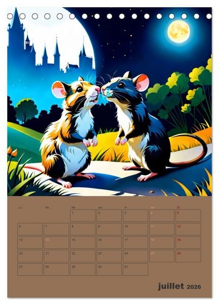 Produktbild: Les fables illustr&eacute;es (Calendrier de bureau 2026 DIN A5 horizontal), CALVENDO calendrier mensuel