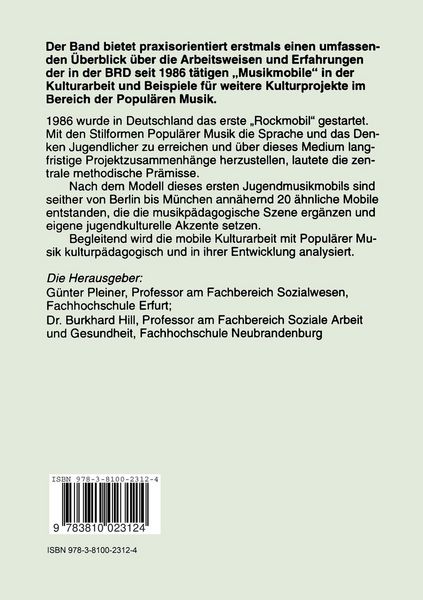 Produktbild: Musikmobile, Kulturarbeit und Popul&auml;re Musik