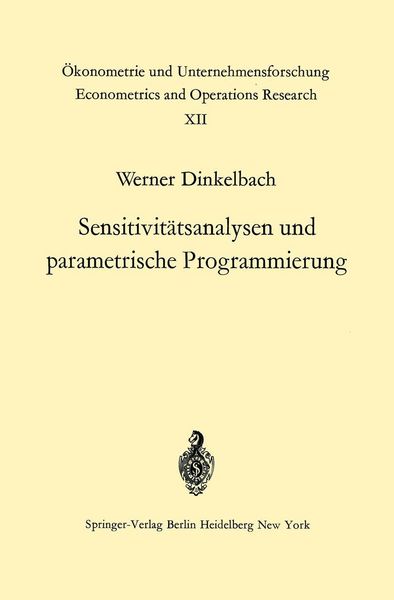 Produktbild: Sensitivit&auml;tsanalysen und parametrische Programmierung