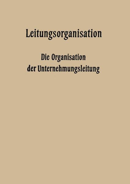 Produktbild: Leitungsorganisation