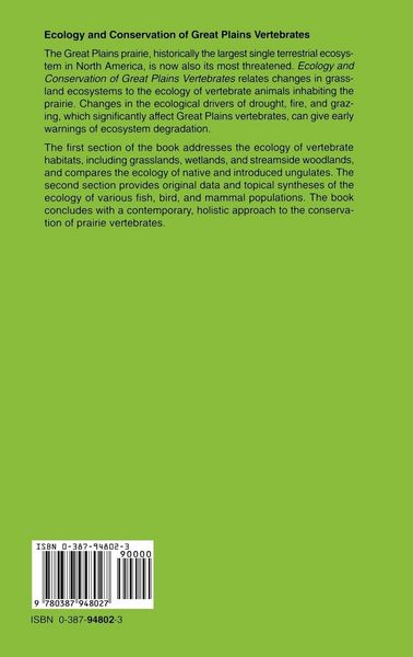 Produktbild: Ecology and Conservation of Great Plains Vertebrates