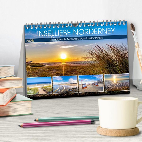 Produktbild: INSELLIEBE NORDERNEY (Tischkalender 2026 DIN A5 quer), CALVENDO Monatskalender