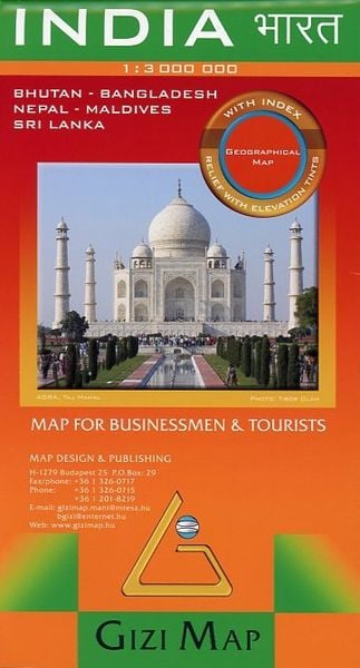 India Geographical Map, Karte von , Gizi Map, 978-963-212-163-5