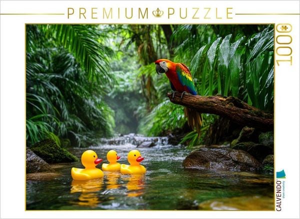 Produktbild: CALVENDO Puzzle Gummienten unterwegs im Amazonas | 1000 Teile Lege-Gr&ouml;&szlig;e 64x48cm Foto-Puzzle f&uuml;r gl&uuml;ckliche Stunden