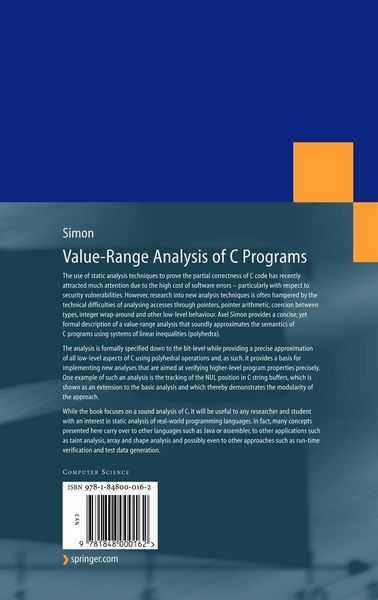 Produktbild: Value-Range Analysis of C Programs