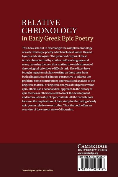 Produktbild: Relative Chronology in Early Greek Epic Poetry