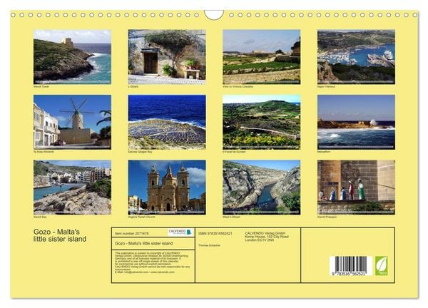 Produktbild: Gozo - Malta's little sister island (Wall Calendar 2026 DIN A3 landscape), CALVENDO 12 Month Wall Calendar