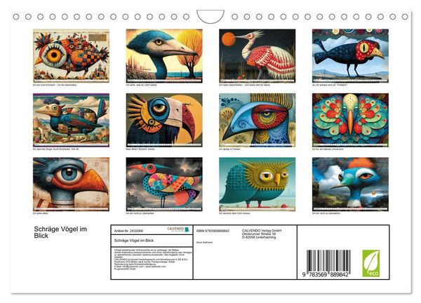 Produktbild: Schr&auml;ge V&ouml;gel im Blick (Wandkalender 2027 DIN A4 quer), CALVENDO Monatskalender