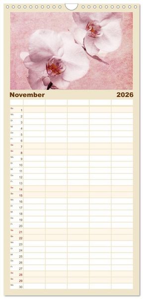 Produktbild: Familienplaner 2026 - Momente in Rosa mit 5 Spalten (Wandkalender, 21 x 45 cm) CALVENDO
