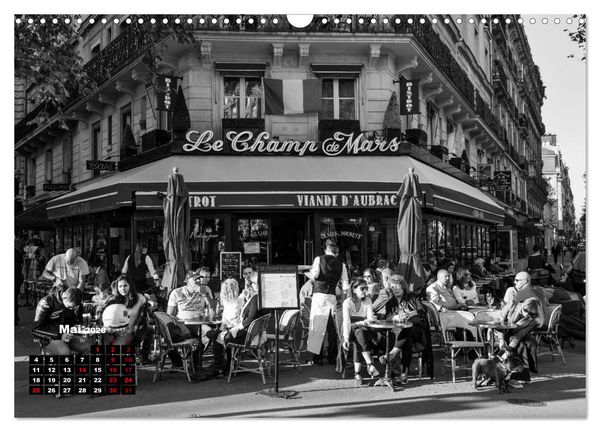 Produktbild: Paris-Impressionen in Schwarz-Wei&szlig; (Wandkalender 2026 DIN A3 quer), CALVENDO Monatskalender