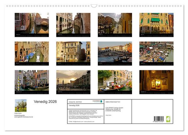 Produktbild: Venedig 2026 (Wandkalender 2026 DIN A2 quer), CALVENDO Monatskalender