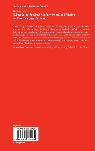 Produktbild: Robust Output Feedback H-infinity Control and Filtering for Uncertain Linear Systems