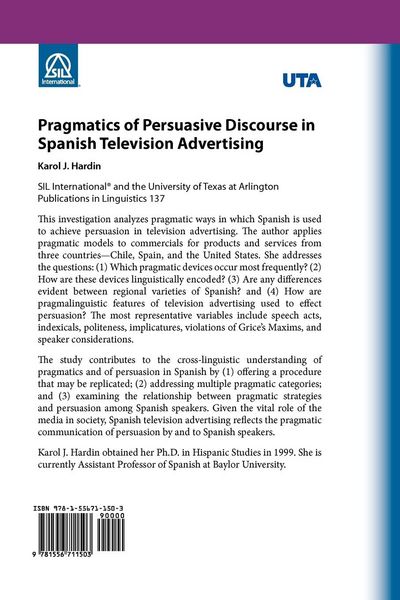 Produktbild: Pragmatics of Persuasive Discourse in Spanish Television Advertising