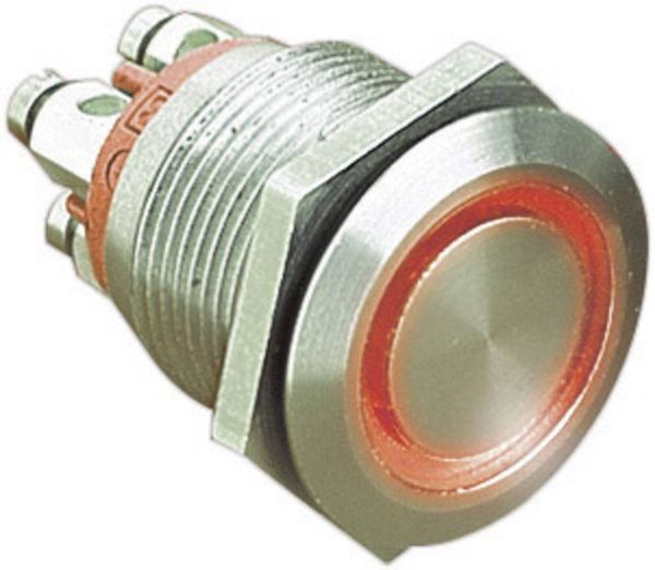 Bulgin MPI002/TERM/RD MPI002/TERM/RD Vandalismusgeschützter Drucktaster 24 V/DC 0.05 A 1 x Aus/(Ein) tastend Rot (Ø x L) 22 mm x 31 mm IP66 1 St.