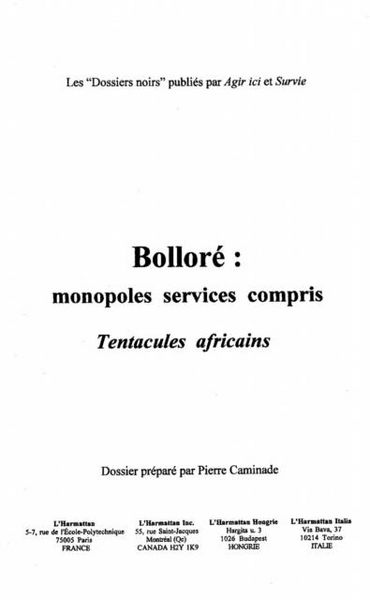 Produktbild: Bollore: monopoles services compris. ten