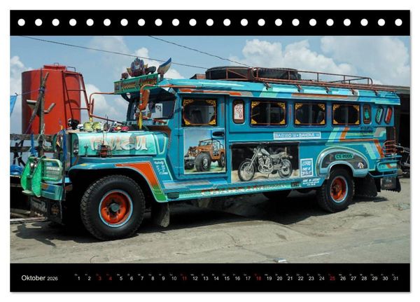 Produktbild: Jeepneys (Tischkalender 2026 DIN A5 quer), CALVENDO Monatskalender