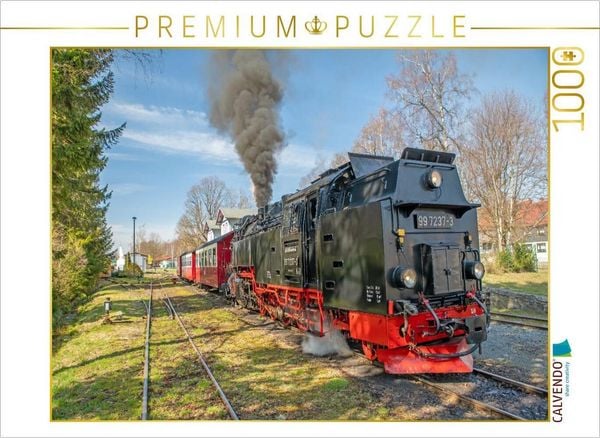 CALVENDO Puzzle Ausfahrt der Selketalbahn aus Hasselfelde | 1000 Teile Lege-Größe 64x48cm Foto-Puzzle für glückliche Stunden