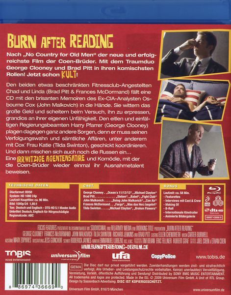 Produktbild: Burn after Reading - Wer verbrennt sich hier die Finger?
