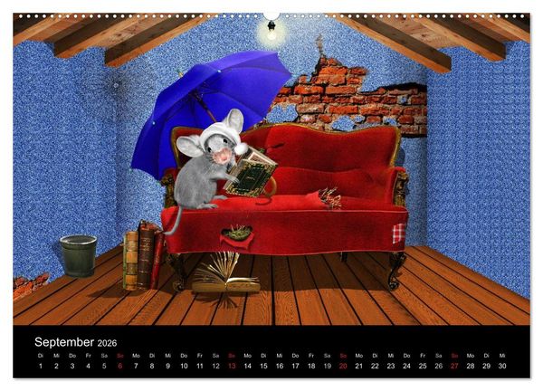 Produktbild: Hier ist die Maus zuhaus' (Wandkalender 2026 DIN A2 quer), CALVENDO Monatskalender