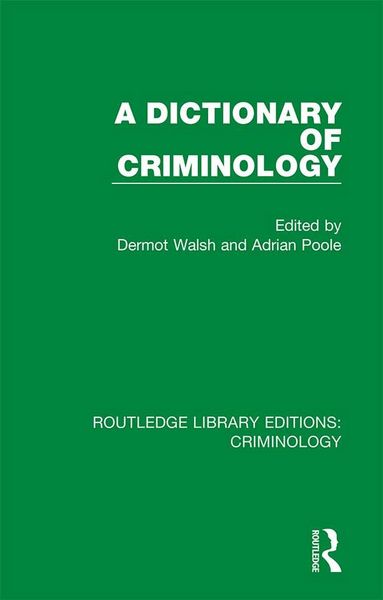 Produktbild: A Dictionary of Criminology