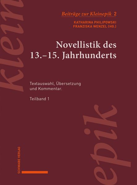 Produktbild: Novellistik des 13.-15. Jahrhunderts