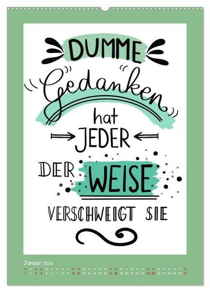 Produktbild: Nachgedacht-Spr&uuml;che und Zitate (hochwertiger Premium Wandkalender 2026 DIN A2 hoch), Kunstdruck in Hochglanz