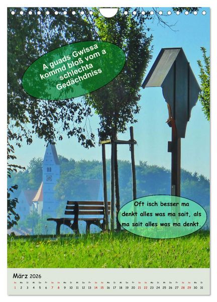 Produktbild: Schw&auml;bische Sprichw&ouml;rter - so gsaid (Wandkalender 2026 DIN A4 hoch), CALVENDO Monatskalender