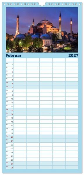 Produktbild: Familienplaner 2027 - Istanbul - Stadt am Bosporus mit 5 Spalten (Wandkalender, 21 x 45 cm) CALVENDO