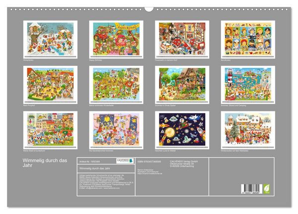 Produktbild: Wimmelig durch das Jahr (Wandkalender 2026 DIN A2 quer), CALVENDO Monatskalender