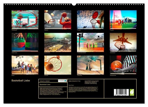 Produktbild: Basketball Liebe (hochwertiger Premium Wandkalender 2026 DIN A2 quer), Kunstdruck in Hochglanz